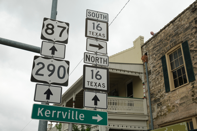 signs along Main Street Fredericksburg